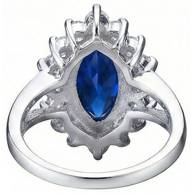 Bague Chère Saphir Marquise Véritable
