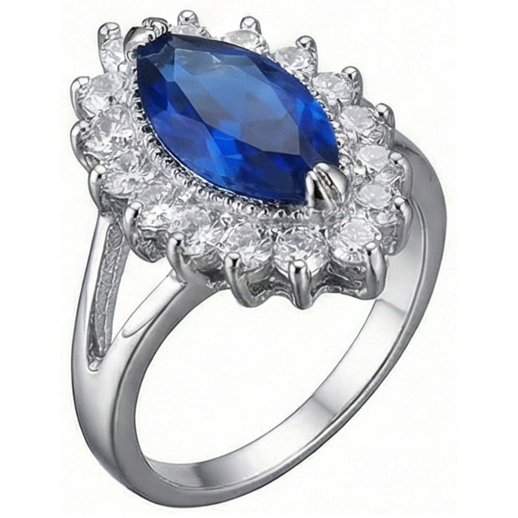 Bague Chère Saphir Marquise Véritable