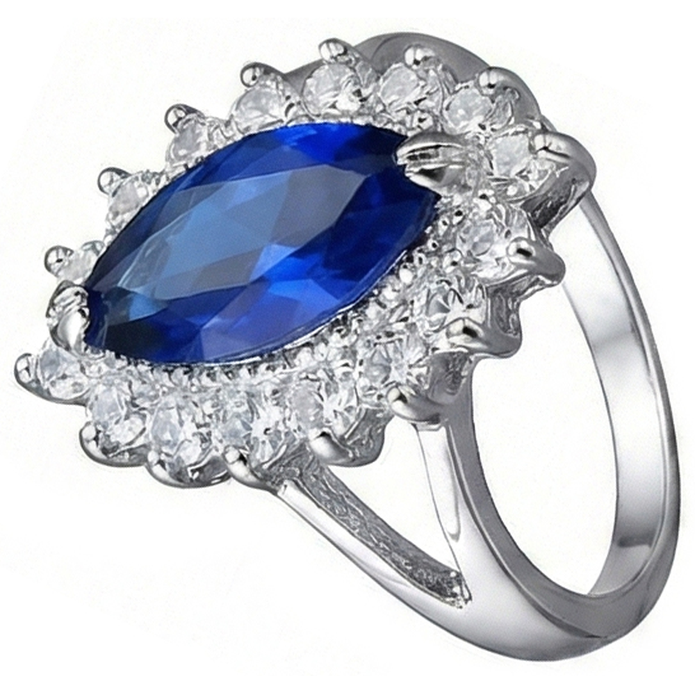 Bague Chère Saphir Marquise Véritable
