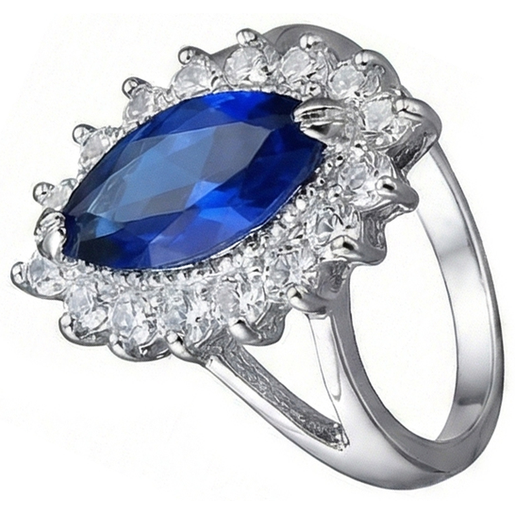 Bague Chère Saphir Marquise Véritable