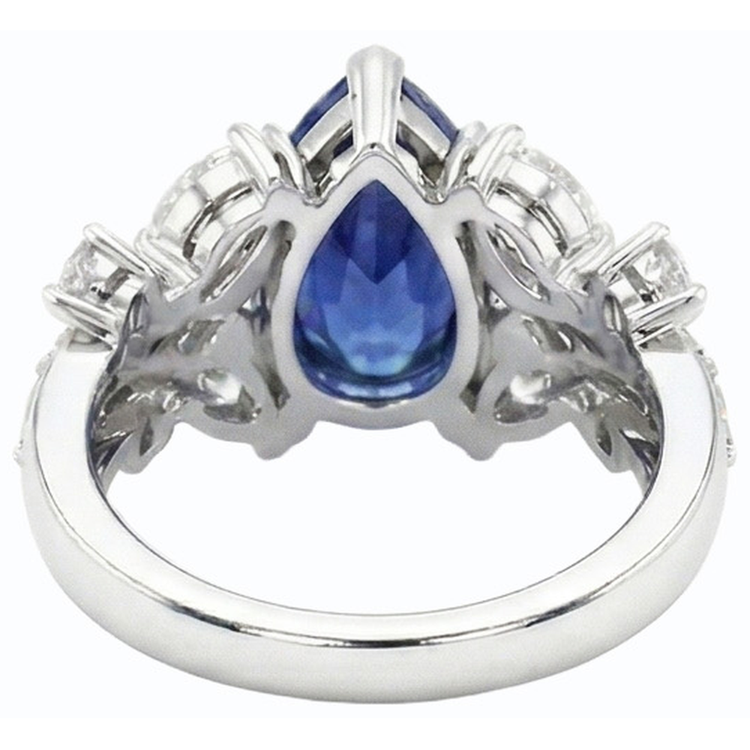 Bague Cocktail Diamant Saphir Bleu