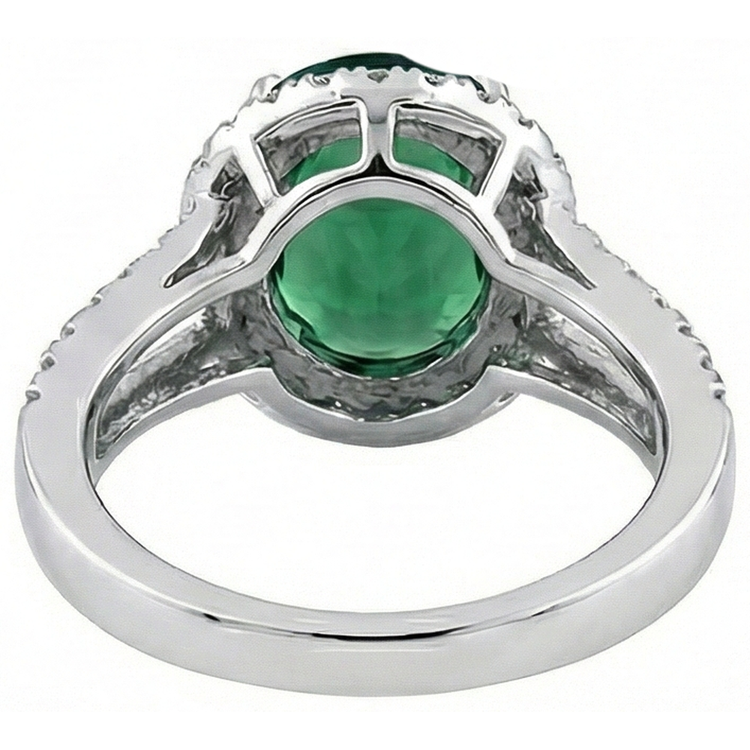 Bague Cocktail Emeraude Vert Et Diamants Naturels Extraits des Mines ( et non cultivés en laboratoire )