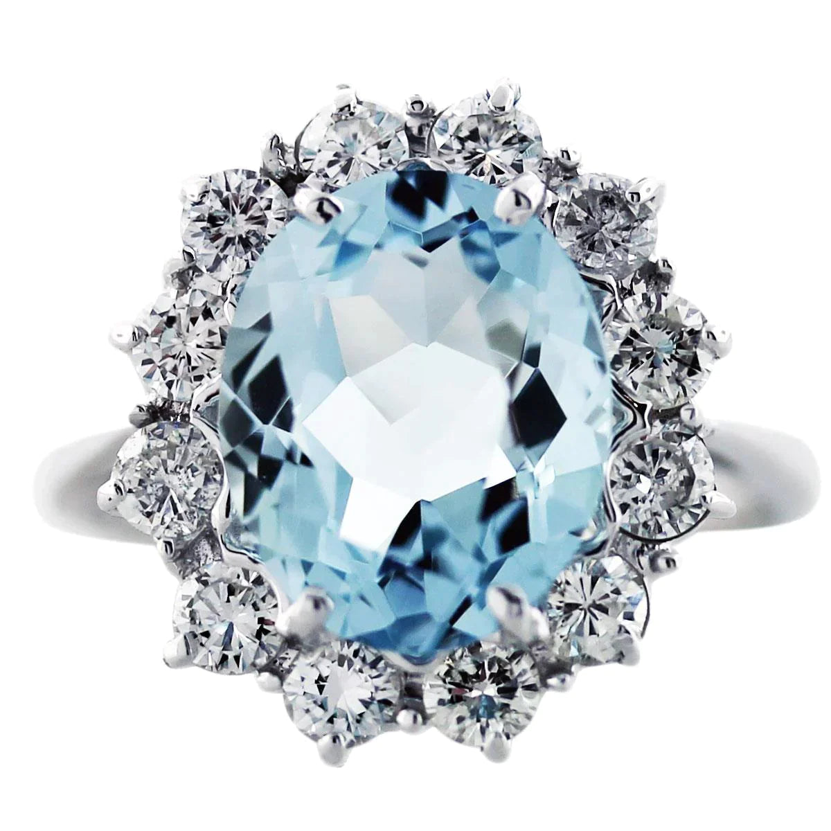 Bague Cocktail Gemme Aigue Marine Bleue