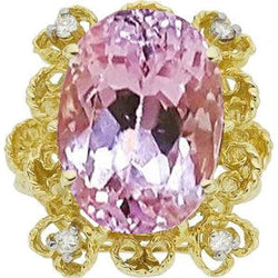 Bague Cocktail Kunzite Or Jaune