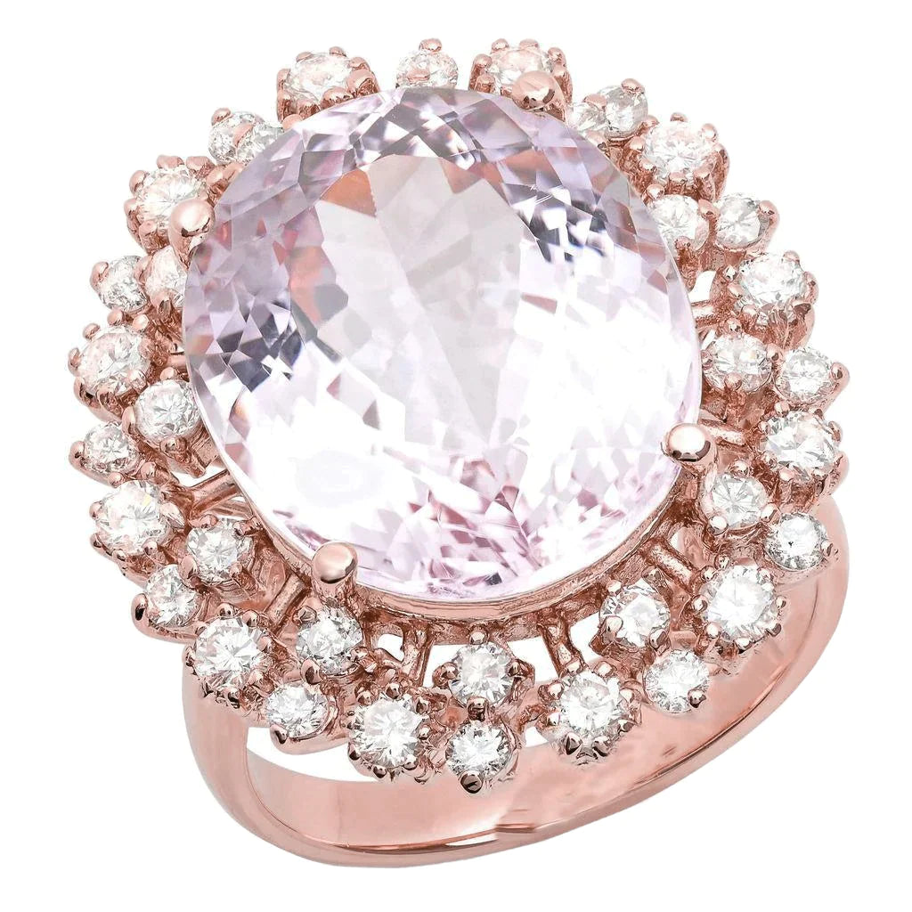 Bague Cocktail Kunzite Or Rose