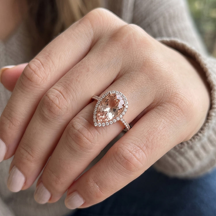 Bague Cocktail Morganite Or 14K