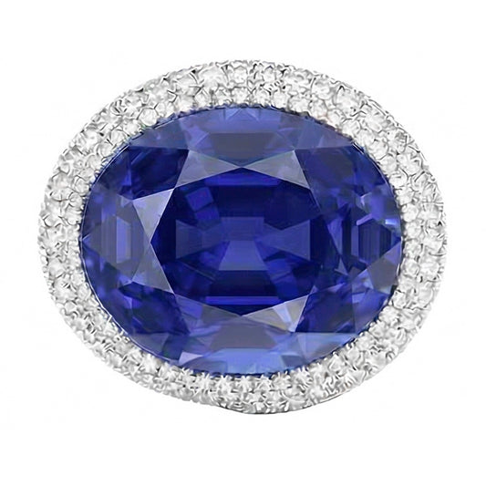 Bague Cocktail Or Saphir Ovale
