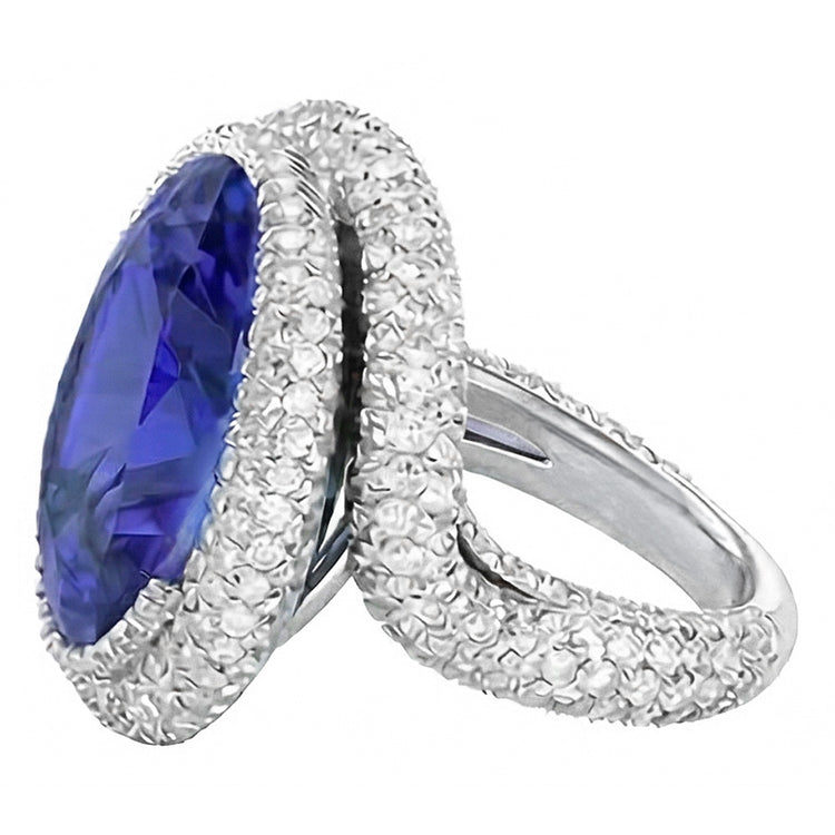 Bague Cocktail Or Saphir Ovale