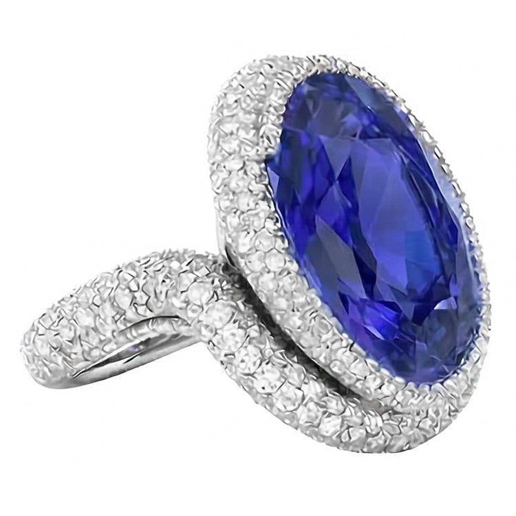 Bague Cocktail Or Saphir Ovale