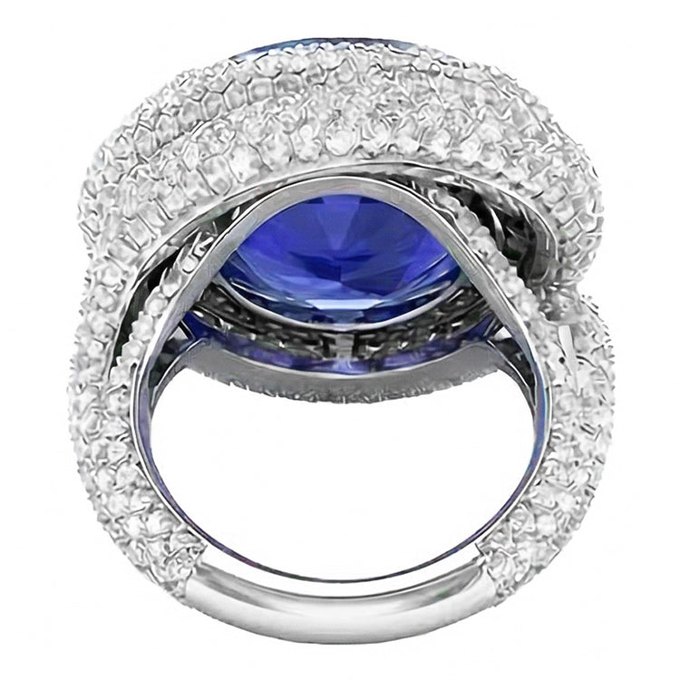 Bague Cocktail Or Saphir Ovale