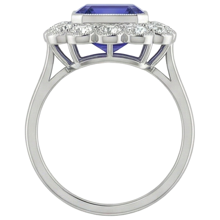 Bague Cocktail Tanzanite Style Vintage