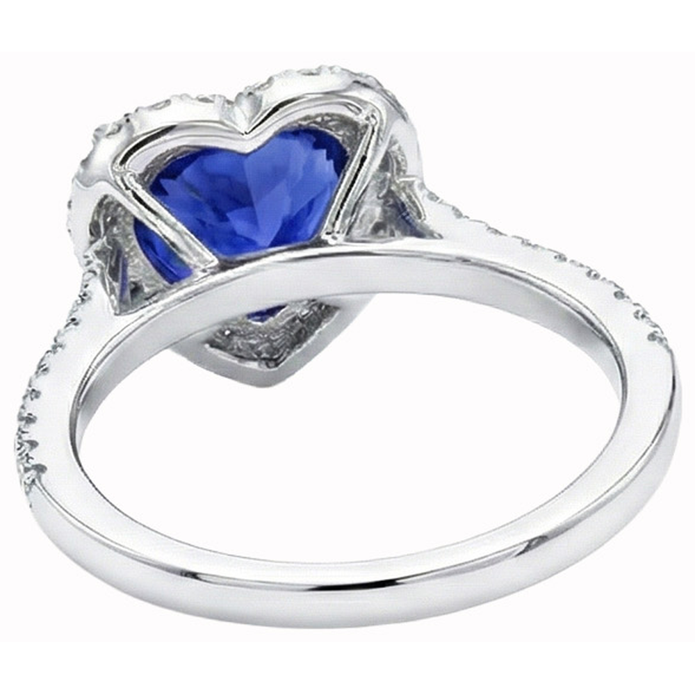 naturel round saphir 4carats bague vue de profil