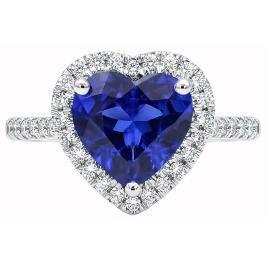 naturel round saphir 4carats bague angle de côté