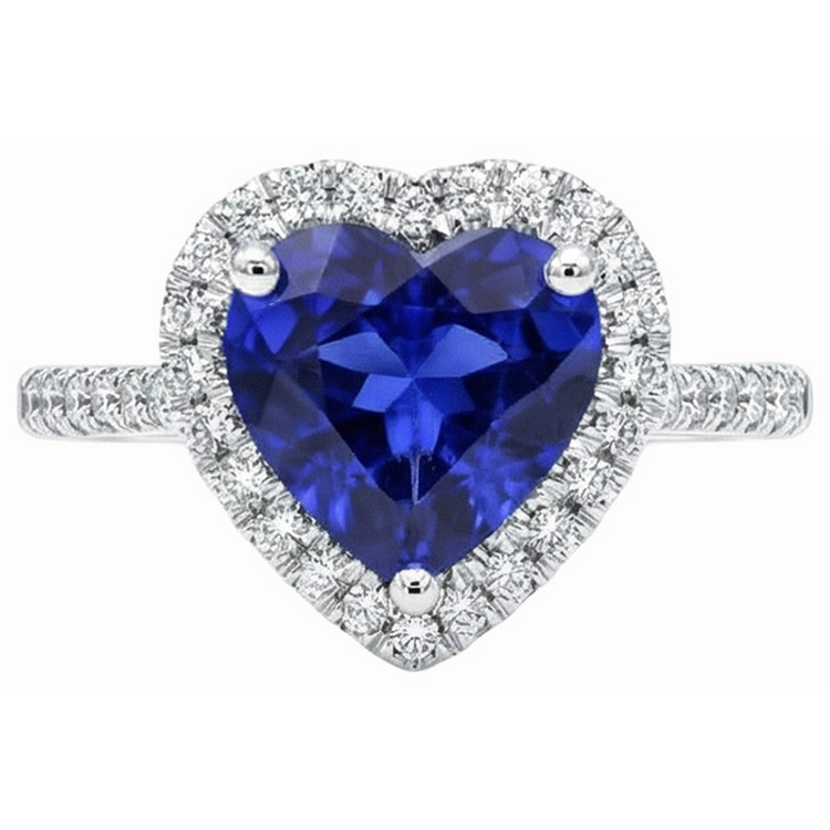 naturel round saphir 4carats bague angle de côté
