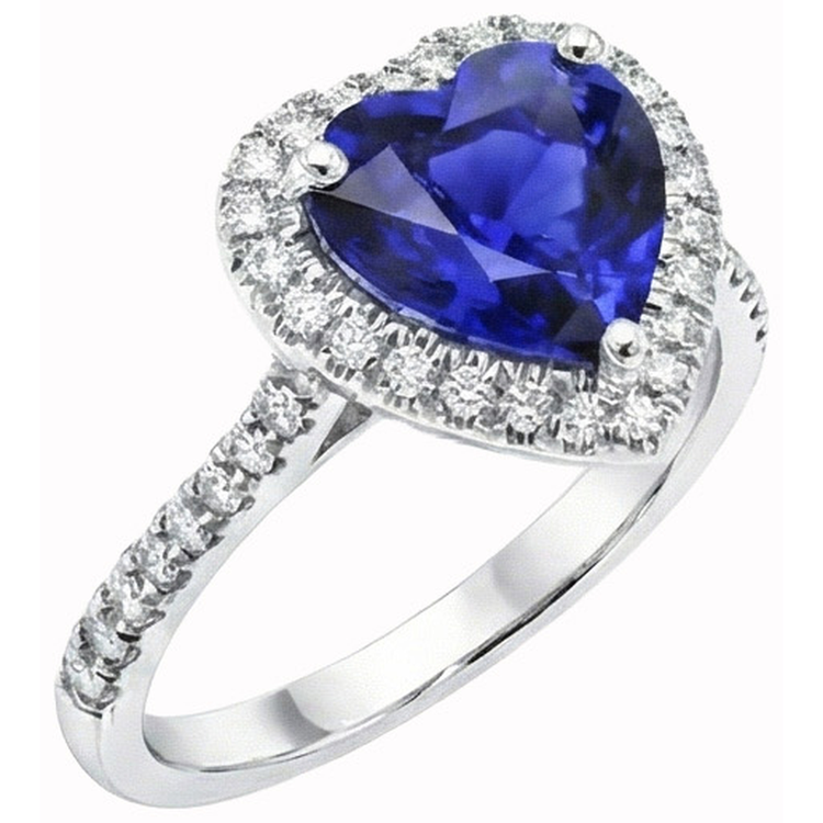 naturel round saphir 4carats bague détail rapproché