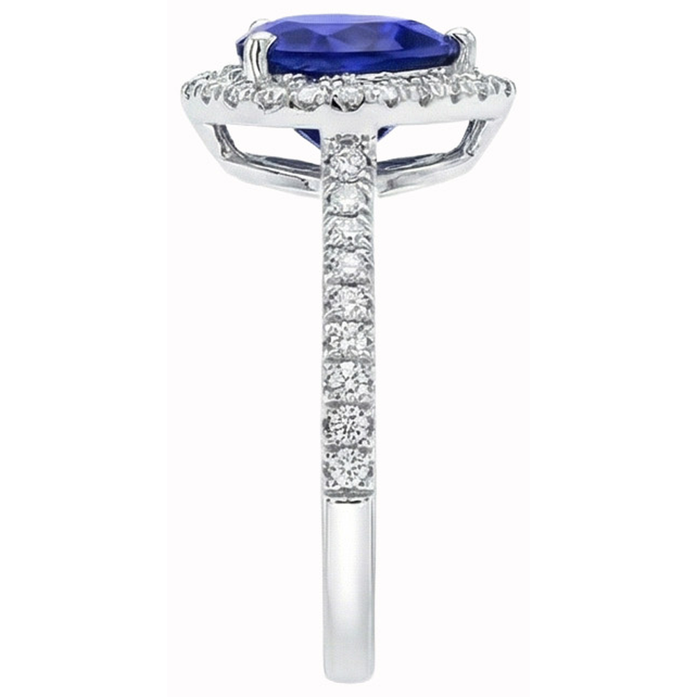 naturel round saphir 4carats bague vue de dessus