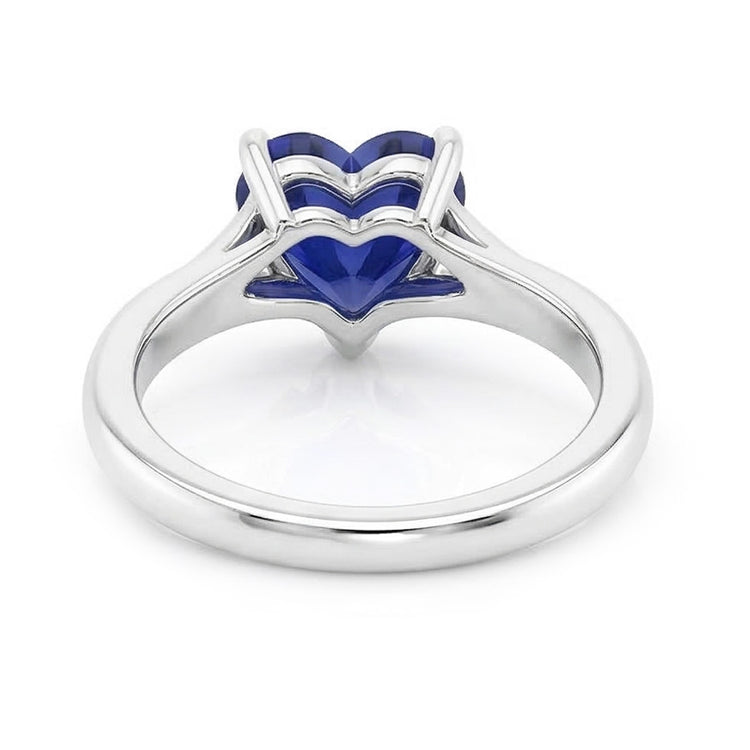 Bague Coeur Solitaire Or Saphir Split Tige 2.50 Carats