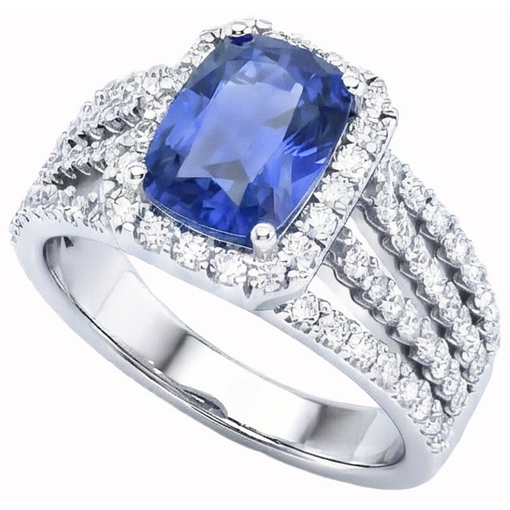 naturel round diamant 5.50carats bague vue de face