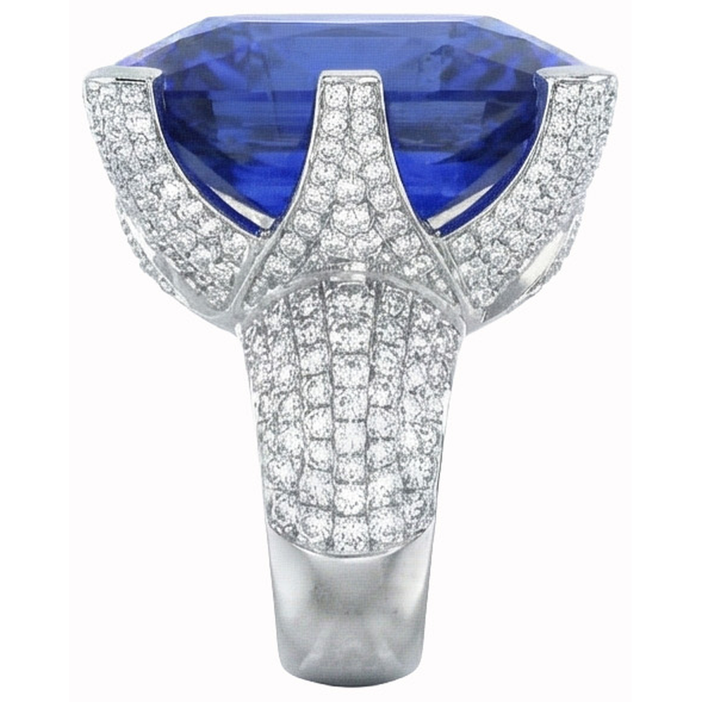 naturel cushion diamant 8.51carats bague vue de dessus