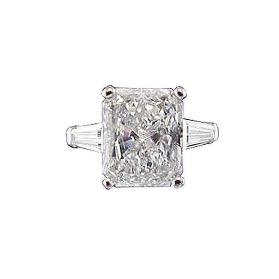 Bague D'Anniversaire A Trois Pierres Réel Diamant Radiant De 2.60 Carats Nouveau