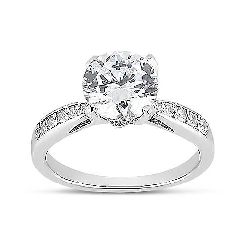 Bague D'Anniversaire De Mariage Avec Réel Diamants Ronds De 1.75 Ct En Or Blanc
