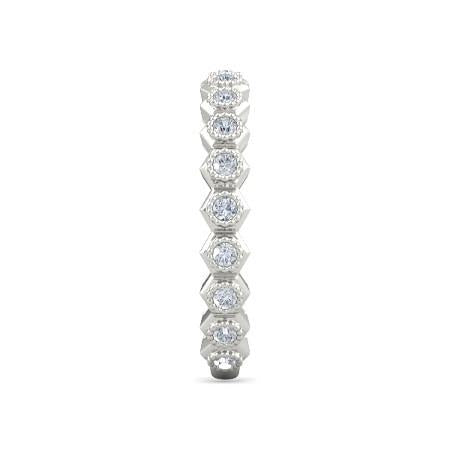 Bague D'Anniversaire De Mariage En Naturel Diamant 1.90 Carats Bijoux Millgrain Hexagone