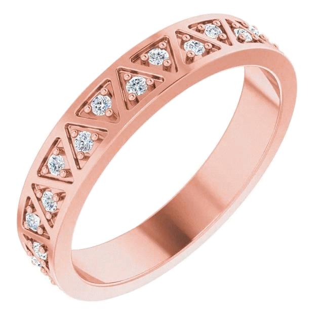 Bague D'Anniversaire En Naturel Diamant De 0,50 Carat Or Rose 14K