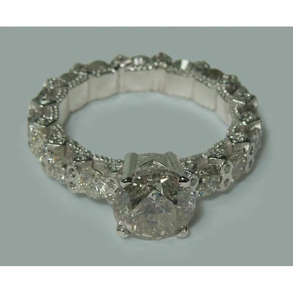 Bague D'Anniversaire En Réel Diamant De 4.90 Ct Avec Accents Bijoux Femme