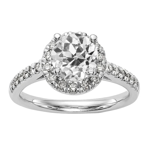 Bague D'Anniversaire Halo De 4 Carats. bijoux Ronds En Réel Diamants Européens Anciens