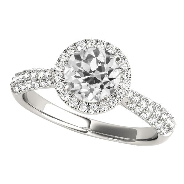 Bague D'Anniversaire Ronde Halo Vieux Mineur Sertie Pavé De Naturel Diamants 4.50 Carats