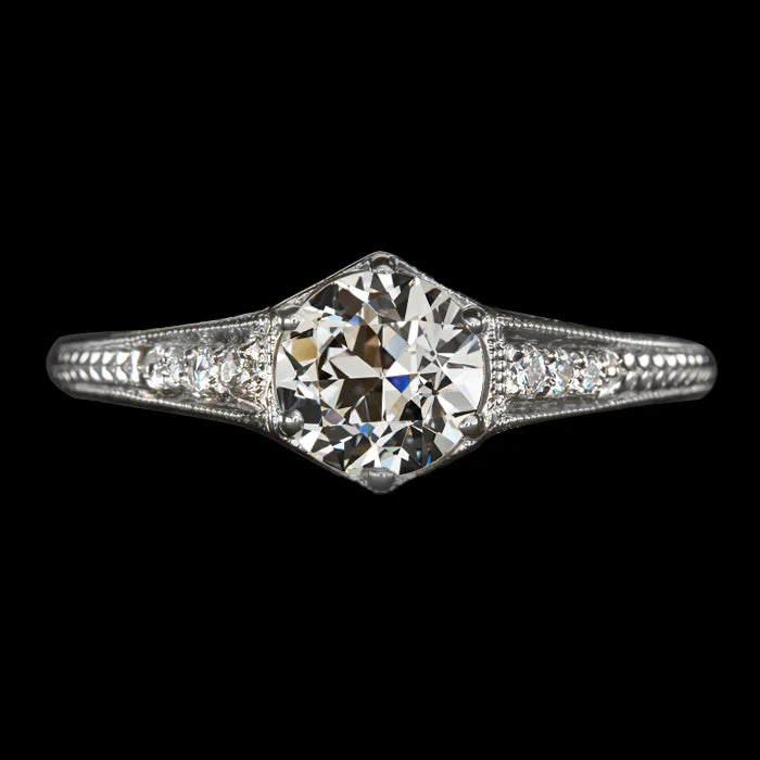 Bague Dame Ronde Ancienne Mine Cut Réel Diamant Or Bijoux 2.50 Carats