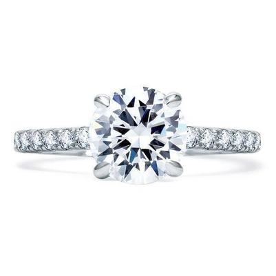 Bague D'anniversaire Avec Véritable Diamant Solitaire Etincelant De 4.20 Carats Avec Accents