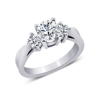 Bague D'anniversaire De Fiançailles Naturel Diamants Ronds 1.25 Carat Trois Pierres