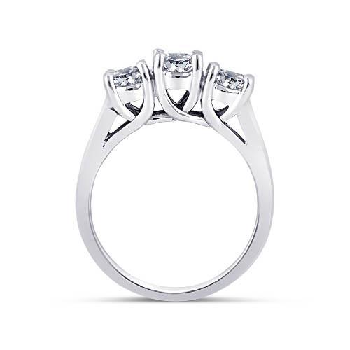Bague D'anniversaire De Mariage Avec Réel Diamants Ronds De 3 Carats. Bijoux En Pierre 3