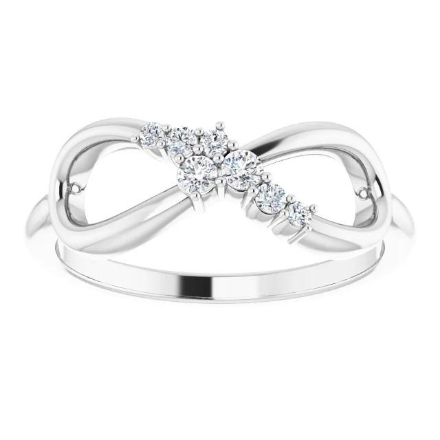 Bague D'anniversaire De Mariage En Réel Diamant 0.39 Carats Infinity Bijoux Pour Dames