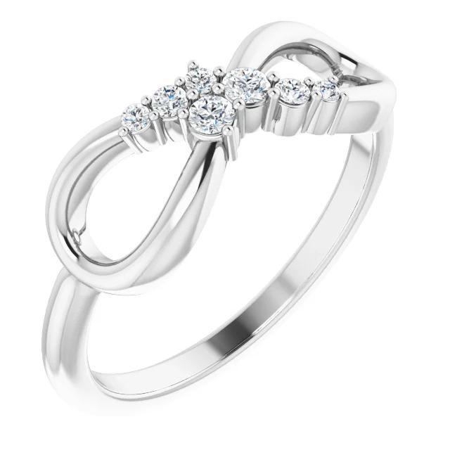 Bague D'anniversaire De Mariage En Réel Diamant 0.39 Carats Infinity Bijoux Pour Dames