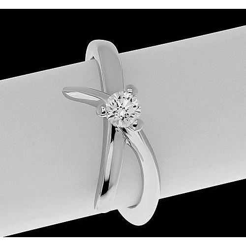 Bague D'anniversaire De Mariage Naturel Diamant Solitaire 1 Carat Or Blanc 14K