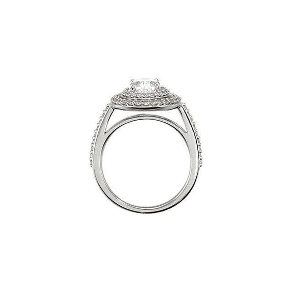 Bague D'anniversaire Halo De Mariage De Réel Diamants Ovales De 2.20 Carats