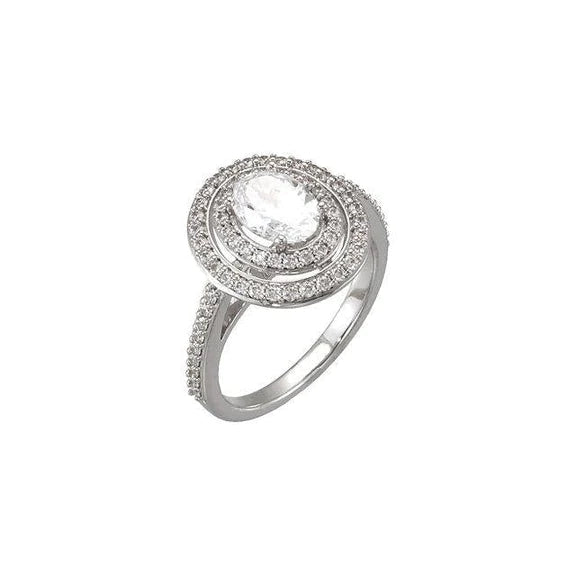 Bague D'anniversaire Halo De Mariage De Réel Diamants Ovales De 2.20 Carats