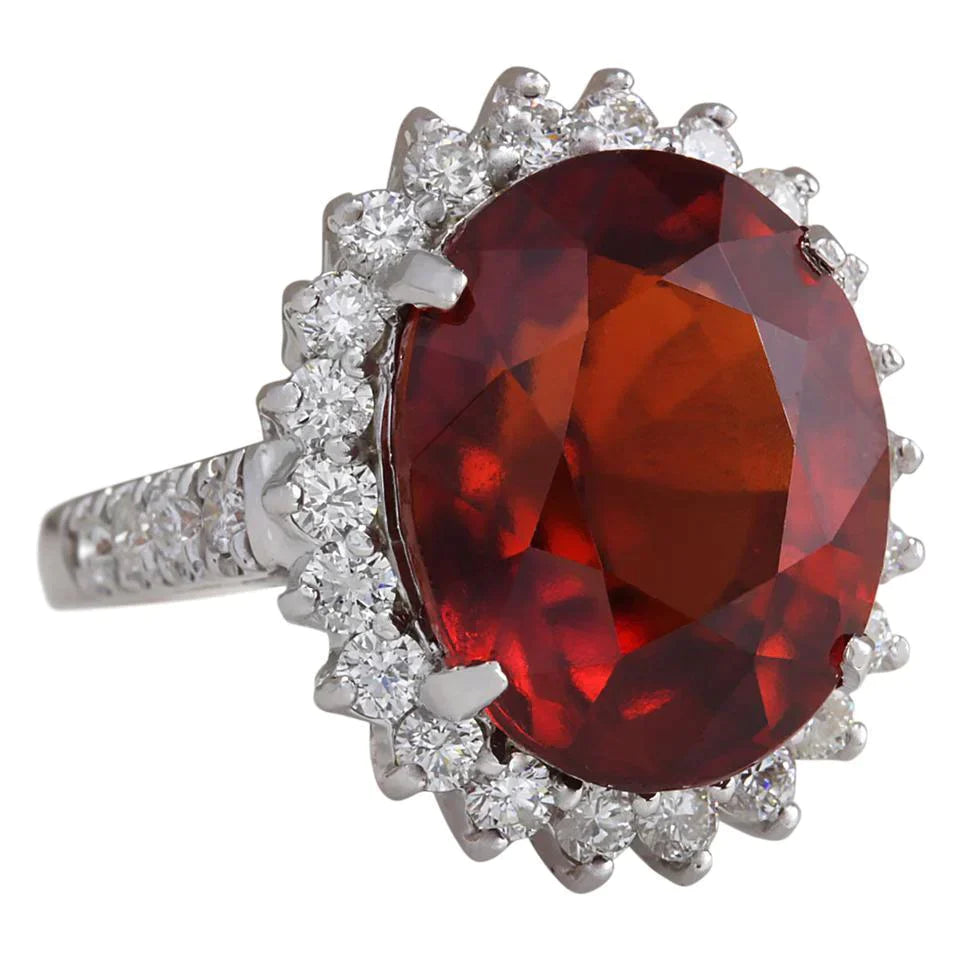Bague De Cocktail Pour Femme Avec Pierres Précieuses Grenat