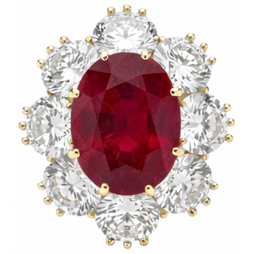 Bague De Cocktail Rouge Rubis Gemme