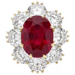 Bague De Cocktail Rouge Rubis Gemme