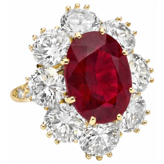 Bague De Cocktail Rouge Rubis Gemme