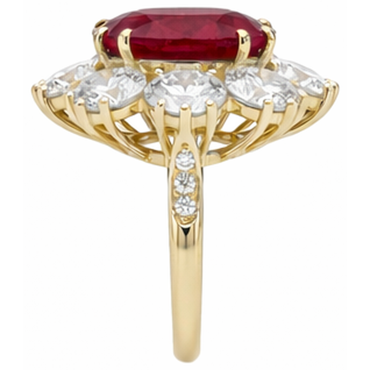 Bague De Cocktail Rouge Rubis Gemme