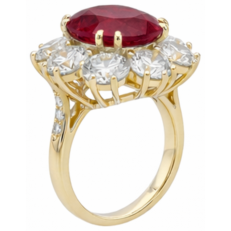 Bague De Cocktail Rouge Rubis Gemme