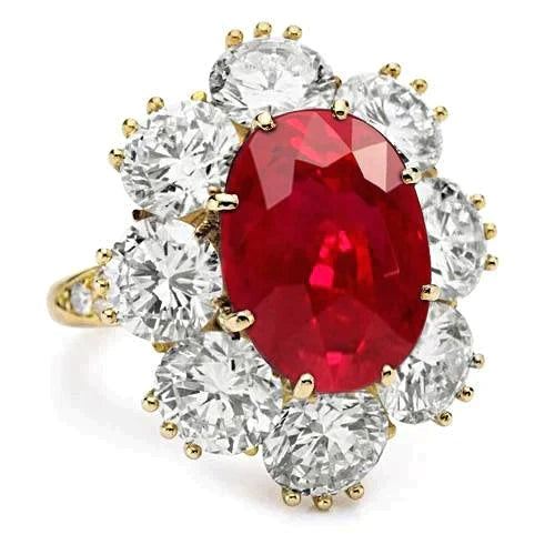 Bague De Cocktail Rouge Rubis Gemme