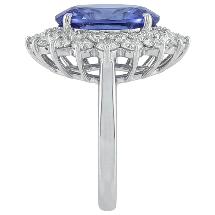 Bague De Cocktail élégante En Diamant Tanzanite