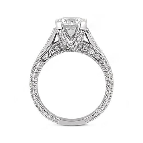 Bague De Fiançaille A 1,43 Cts De Véritable Diamants Ronds G Si Bijoux En Or