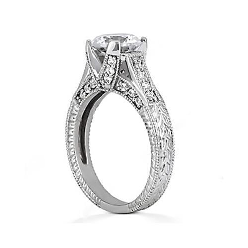 Bague De Fiançaille A 1,43 Cts De Véritable Diamants Ronds G Si Bijoux En Or