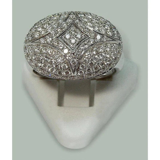 Bague De Fiançaille De Luxe à 1,27 carats De Réel Diamants Ronds 14K D'Or Blanc